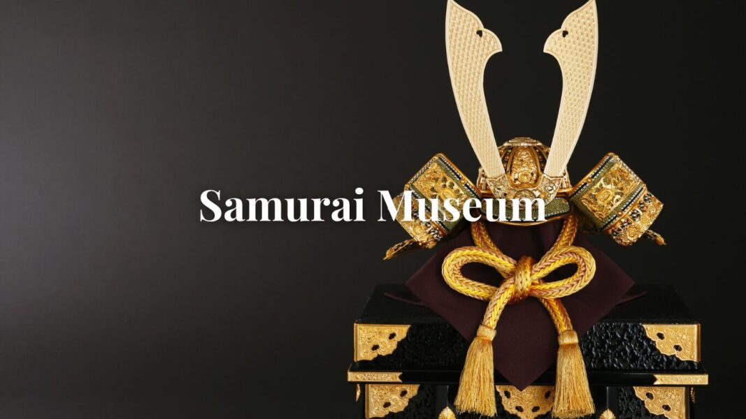 Authentic Japanese samurai armor and katana displayed at a history museum