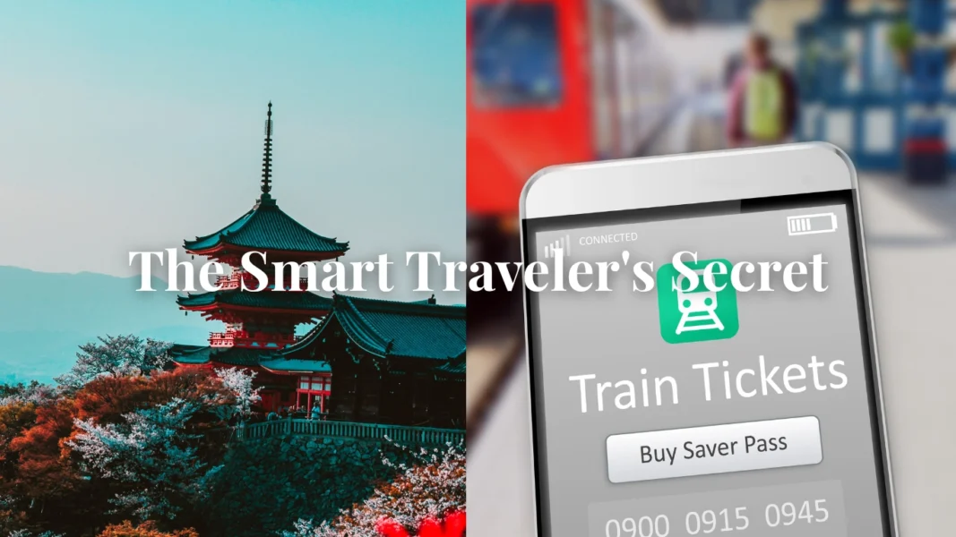 Smart traveler buying train tickets online in Japnan